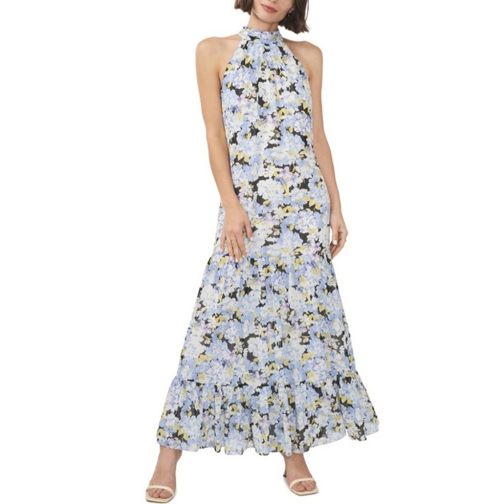 Vince Camuto Blue Floral Maxi Dress